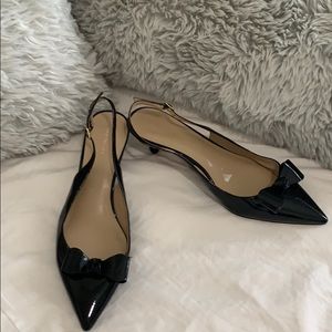 Ann Taylor Brit Patent Kitten Bow Slingbacks. 9